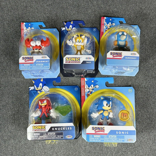 Sonic The Hedgehog Tails Knuckles Burrobot & Crabmeat 2.5" Action Figures 5-Lot