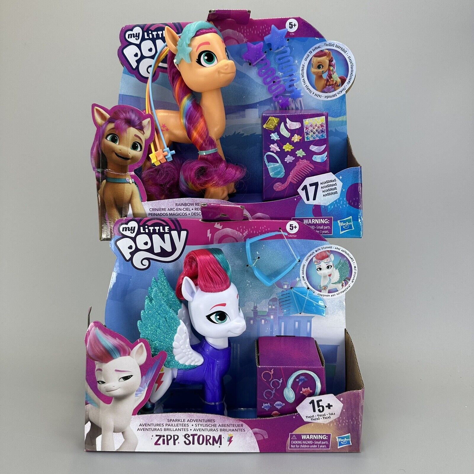 My Little Pony Zipp Storm & Sunny Starscout 6" Figures w/ Accessories Bundle New