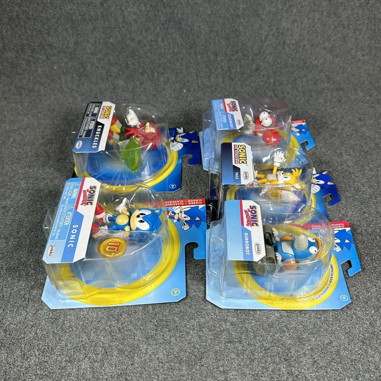 Sonic The Hedgehog Tails Knuckles Burrobot & Crabmeat 2.5" Action Figures 5-Lot