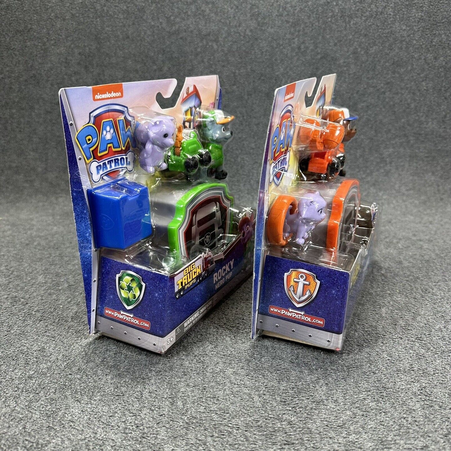 Nickelodeon Paw Patrol Lot 2 Big Truck Pups Zuma & Rocky Action Figures Toys New