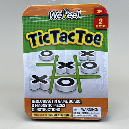 Magnetic TIC TAC TOE Travel Set Tin Game Board w/ 9 Magnetic Pieces - Brand New