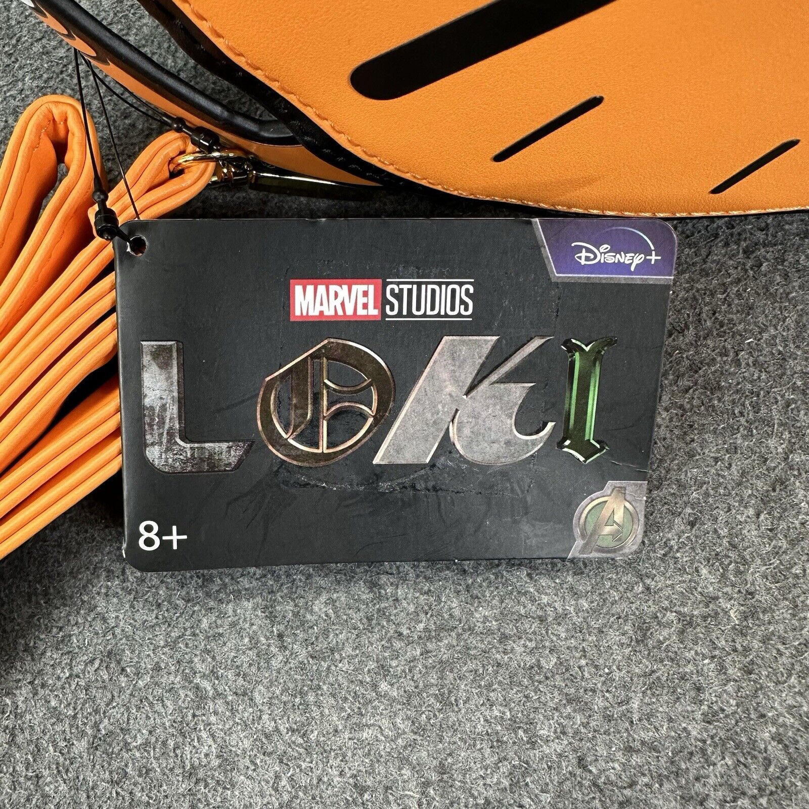 Loungefly Marvel Loki TVA Miss Minutes Crossbody Bag Orange Collectible Disney