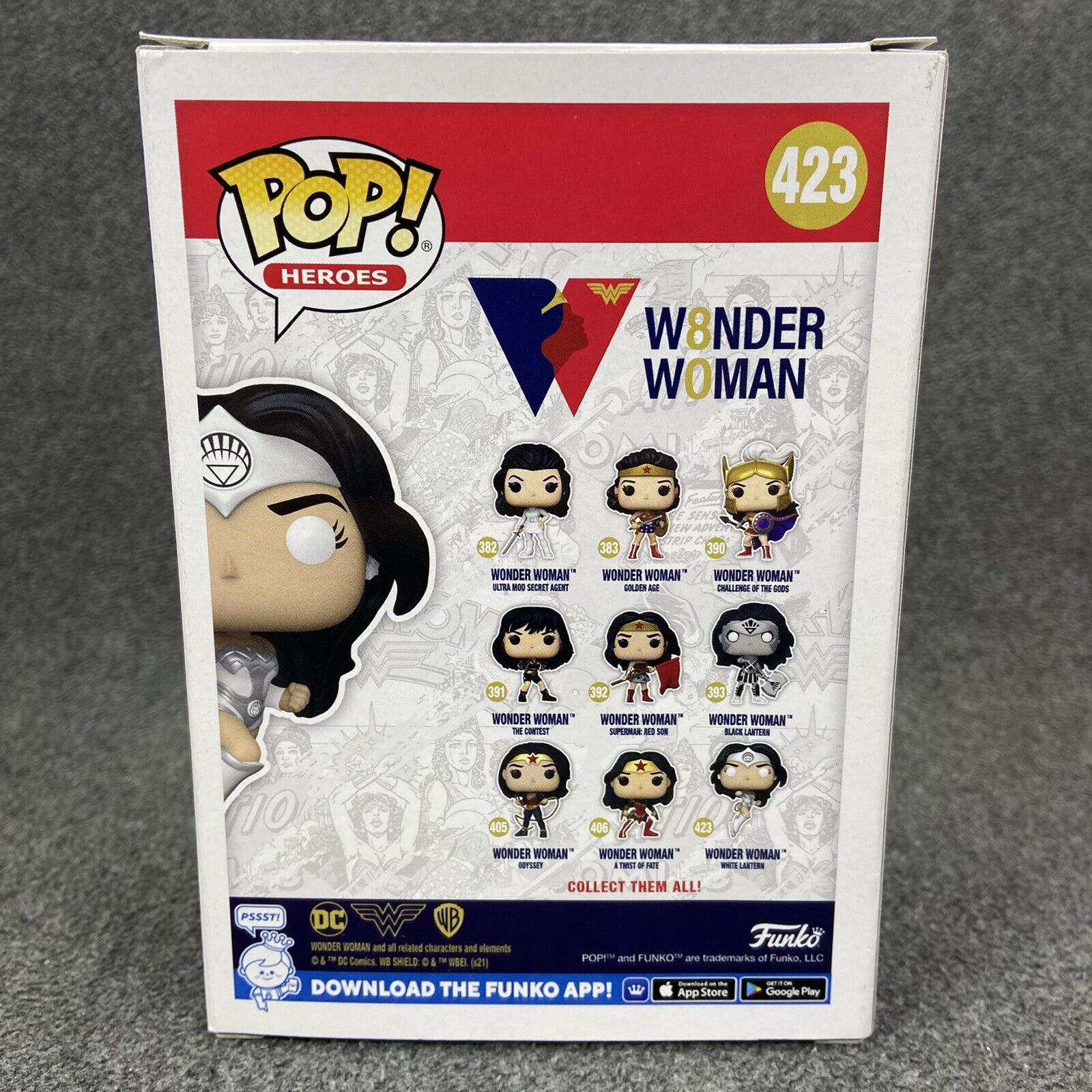 Funko Pop Heroes: Wonder Woman 80th White Lantern Wonder Woman 423 Vinyl Figure