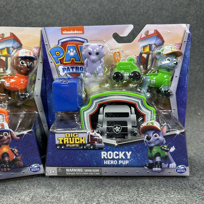 Nickelodeon Paw Patrol Lot 2 Big Truck Pups Zuma & Rocky Action Figures Toys New