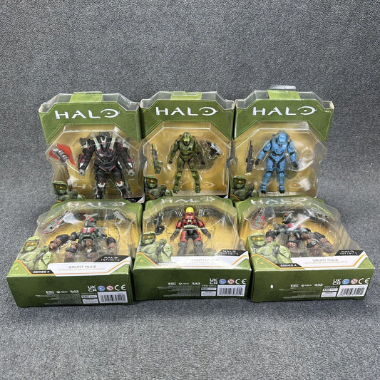 Halo Series 3-4 Master Chief Escharum Spartan Eva Grunts & Frederic 5" Figures