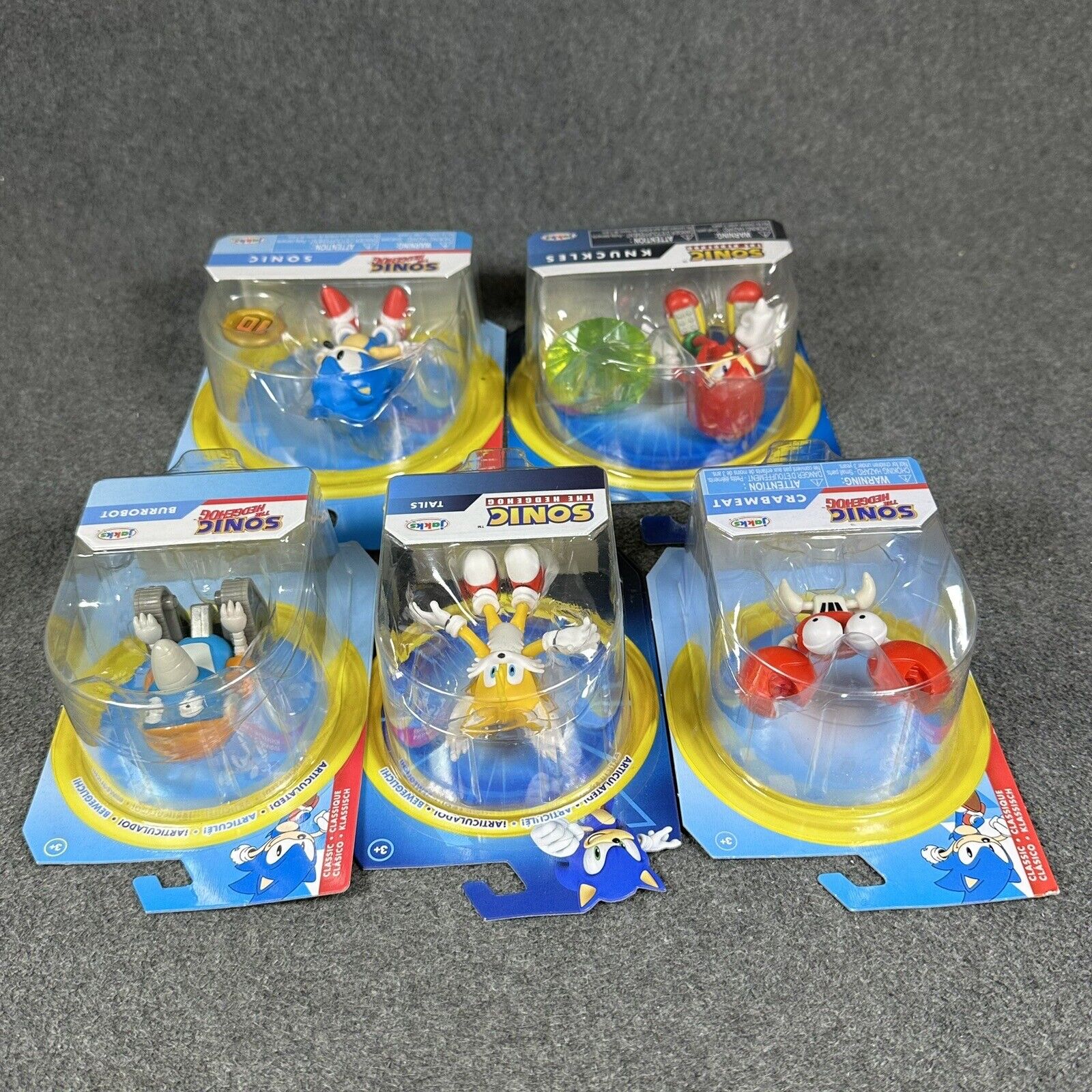 Sonic The Hedgehog Tails Knuckles Burrobot & Crabmeat 2.5" Action Figures 5-Lot