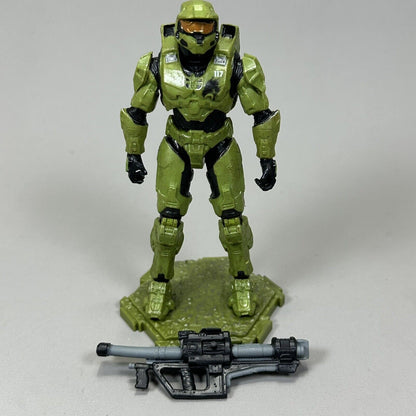 World of Halo Master Chief 4.5" Action Figure w/ SPNKr Rocket Launcher and Base