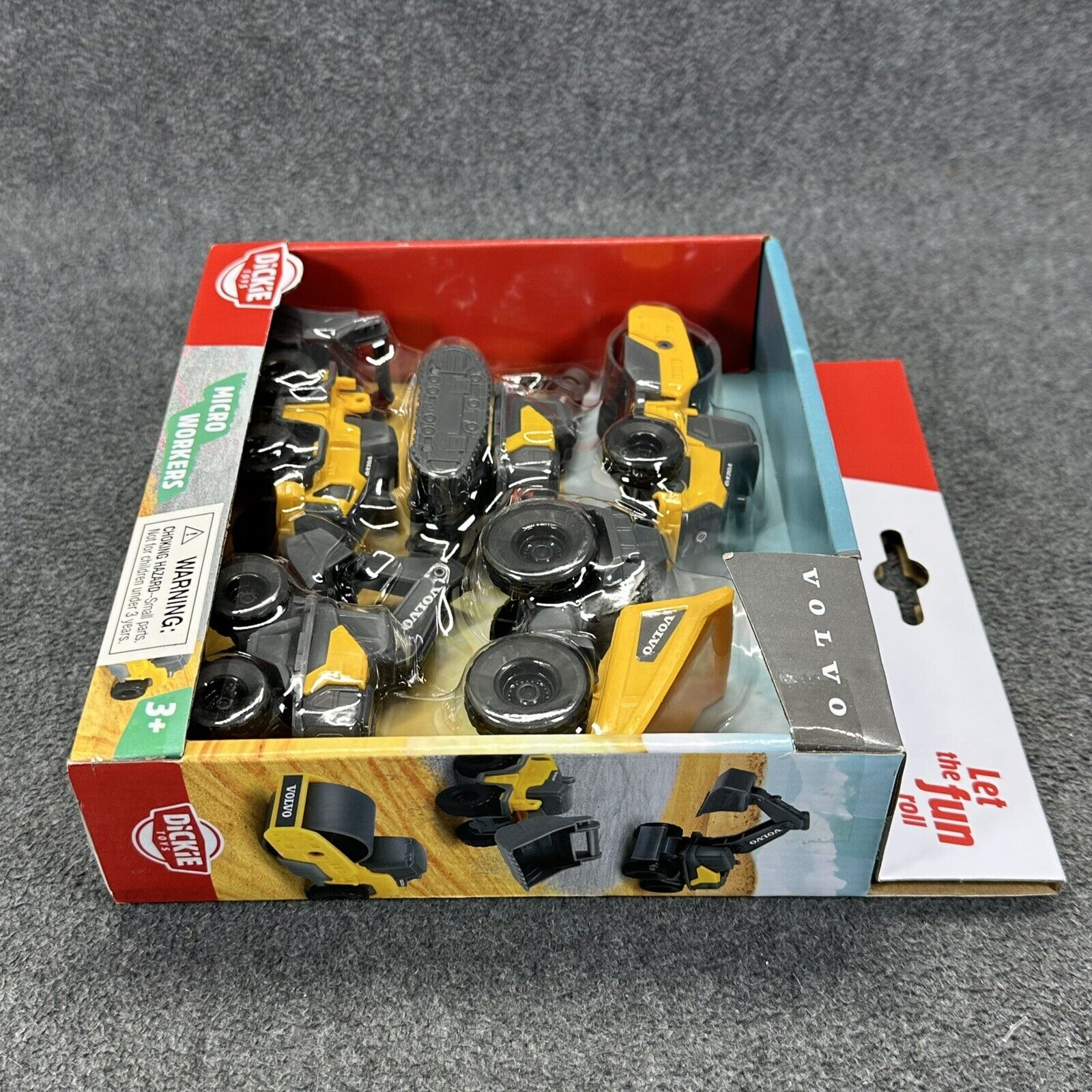 Dickie Toys Volvo Micro Workers Construction Vehicles Toy Set Pack of 5 - New