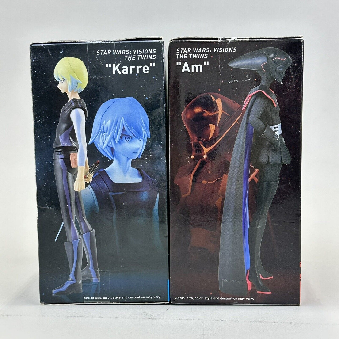 Star Wars Visions The Twins Am with Helmet & Karre Bandai Banpresto Figures Lot