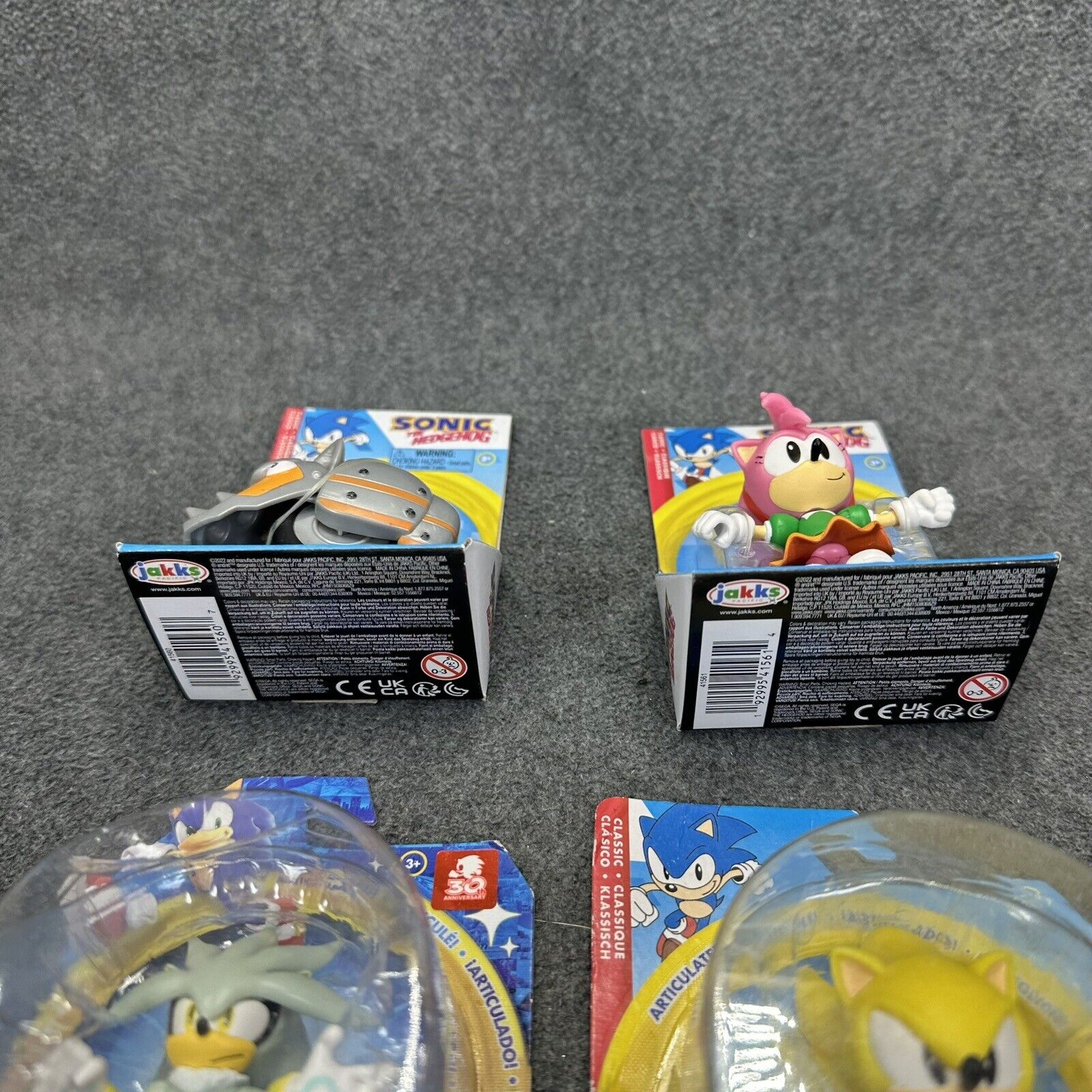 Sonic The Hedgehog Silver Dr. Eggman Super Sonic Amy RhinoB 2.5" Action Figures