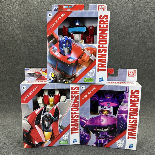 Transformers Authentic Shockwave Optimus Prime & Starscream 7" Action Figures