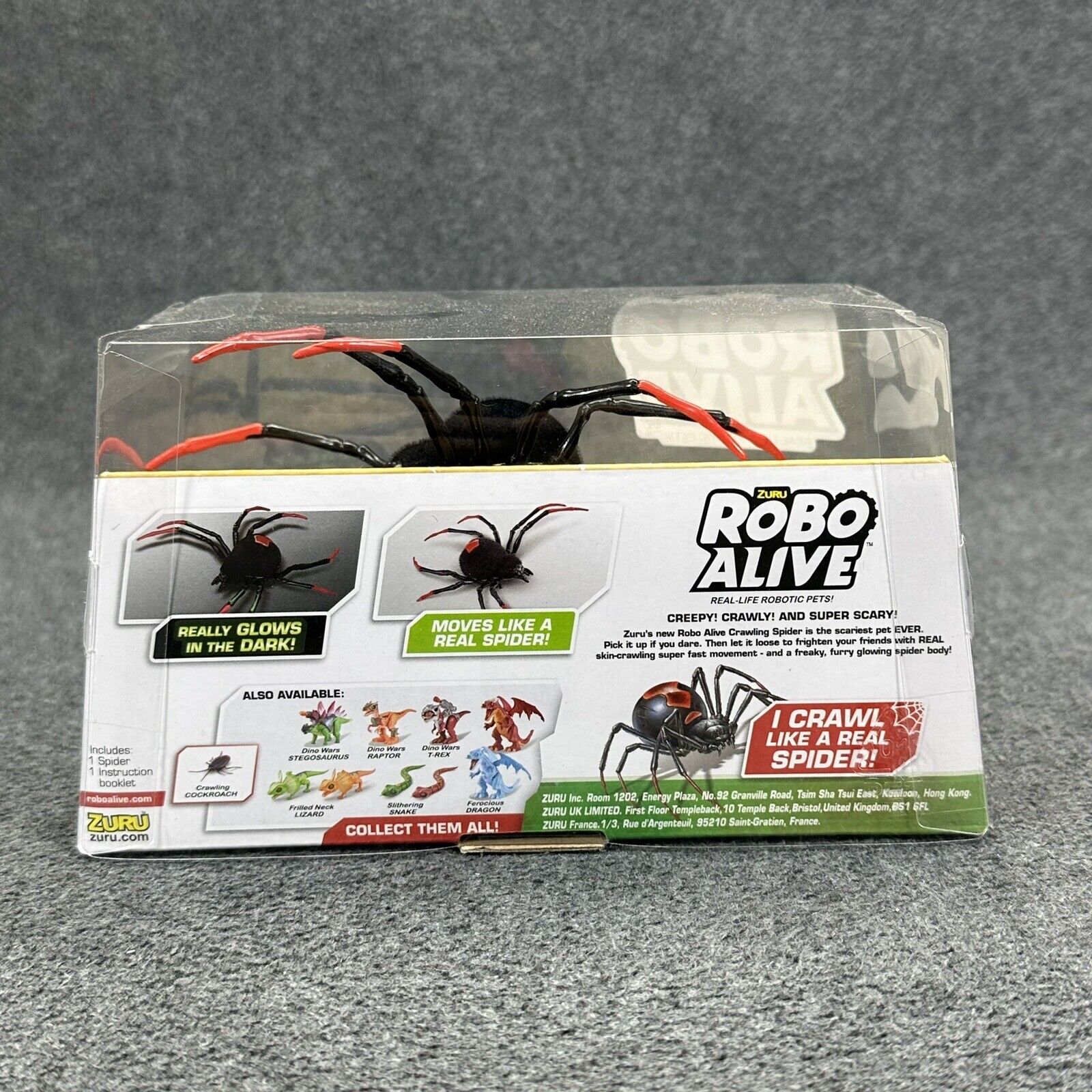 Zuru Robo Alive Crawling Spider Crawls Like a Real Spider! Glows in Dark - New