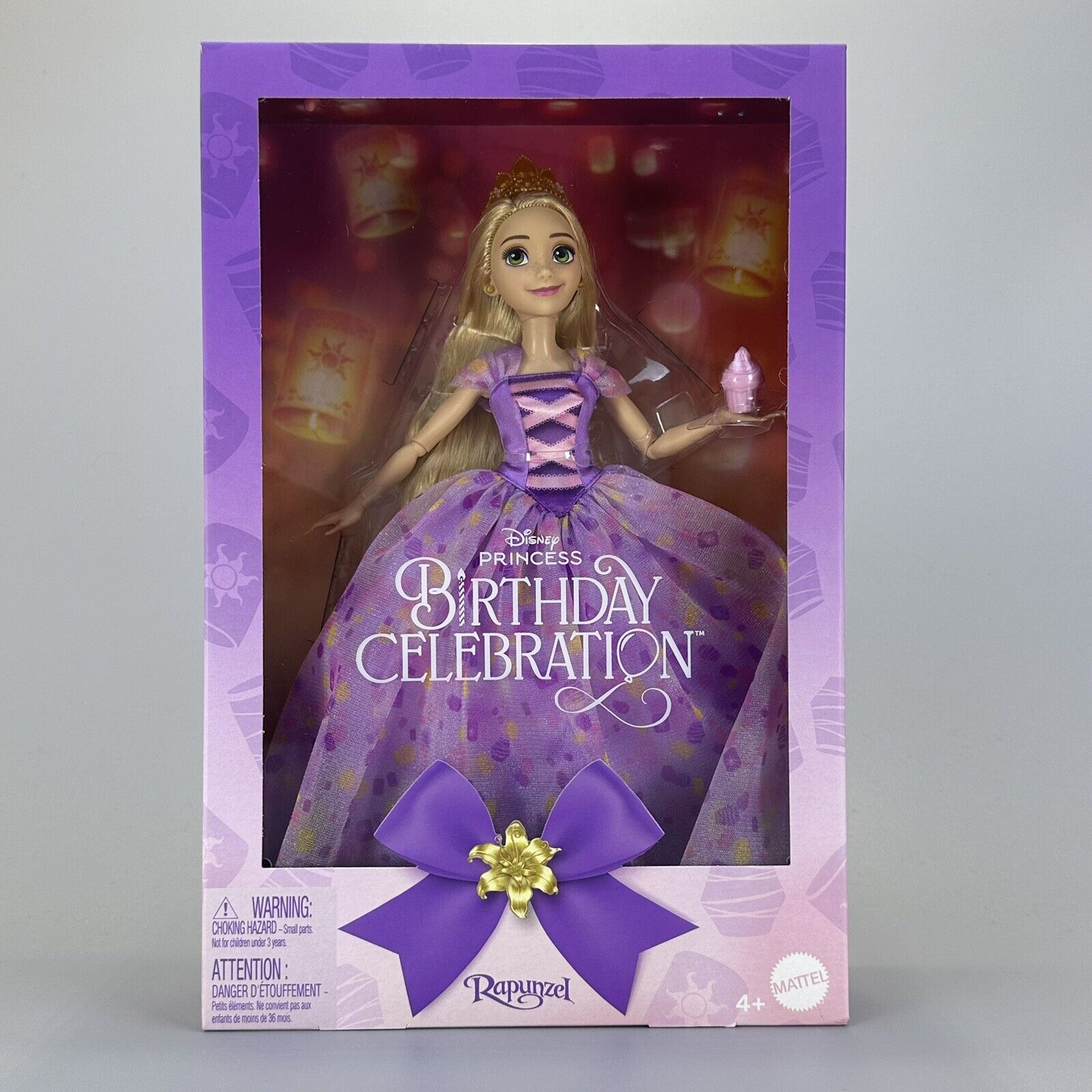 Disney Princess Birthday Celebration Rapunzel Doll 11" Blonde Hair Purple Dress