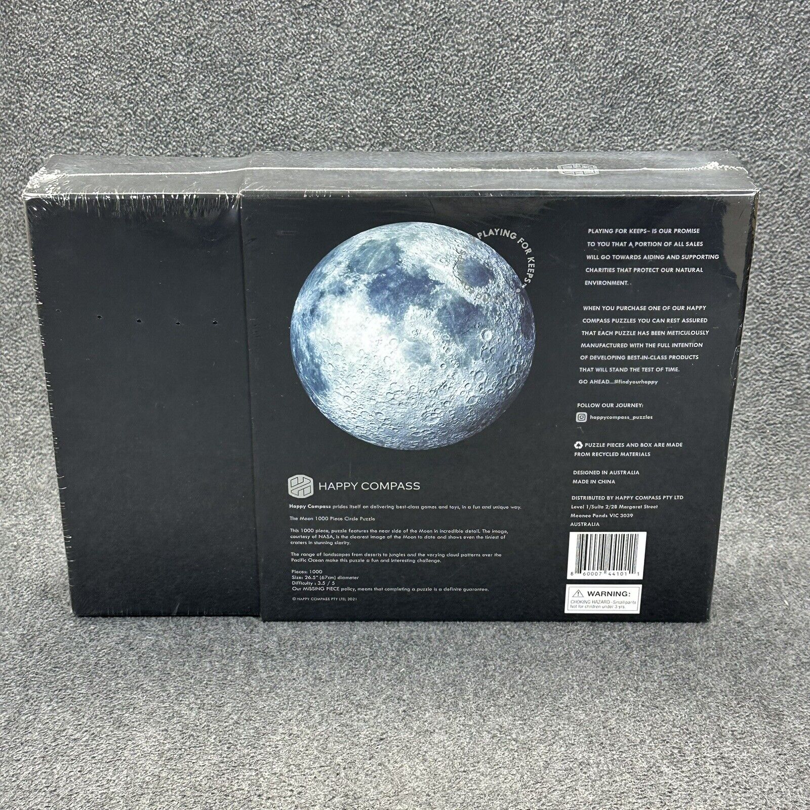 Two Premium Jigsaw Puzzles Adults 1000 Piece Each Happy Compass Earth & Moon New