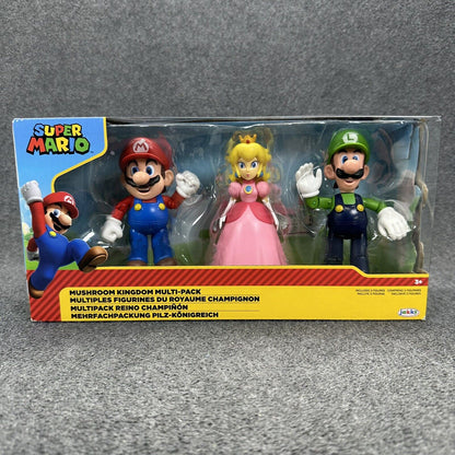 Super Mario Mushroom Kingdom Multi-Pack Mario Peach Luigi 4" Action Figures