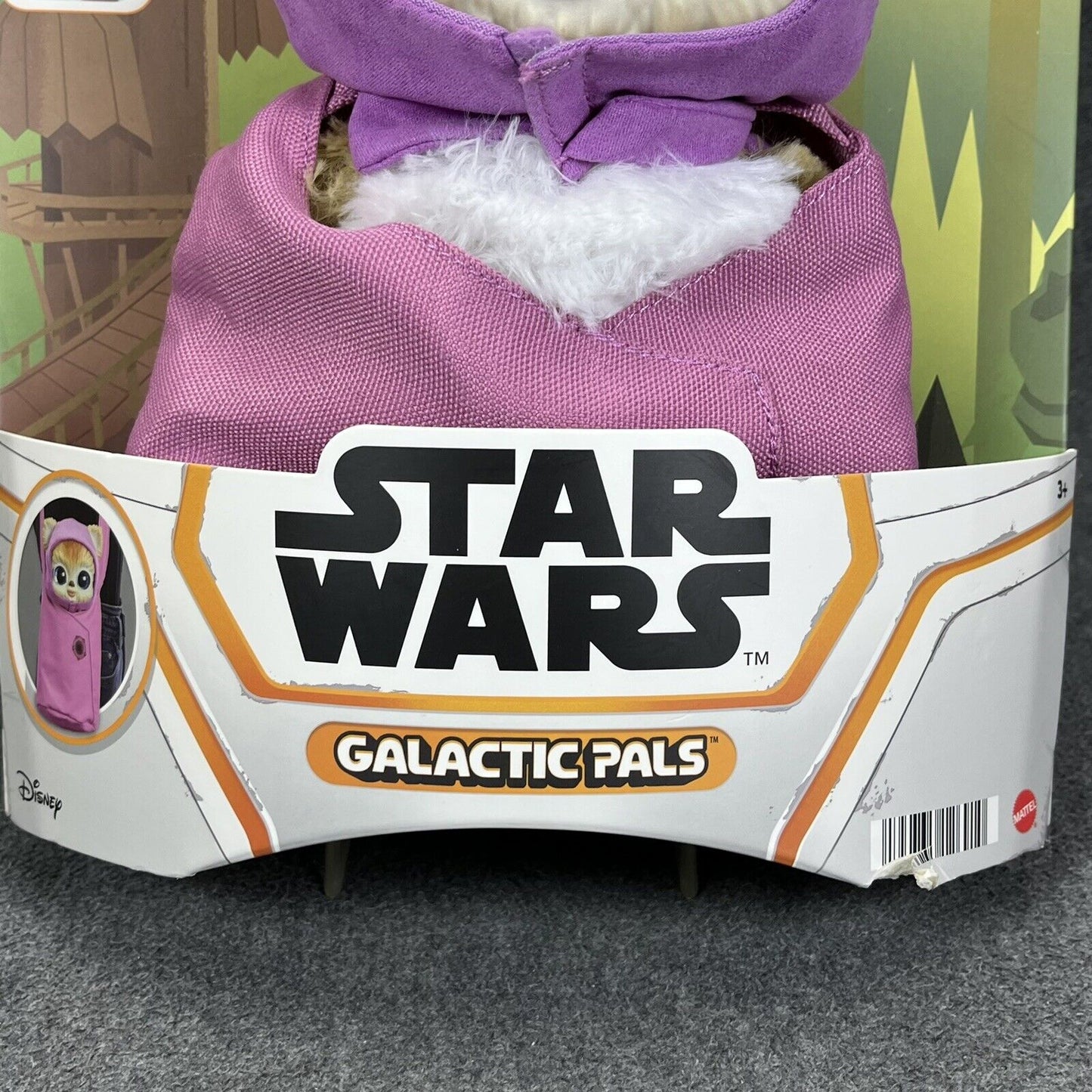 Disney Star Wars Galactic Pals EWOK Plastic Head Plush w/ Pink Carrying Bag New