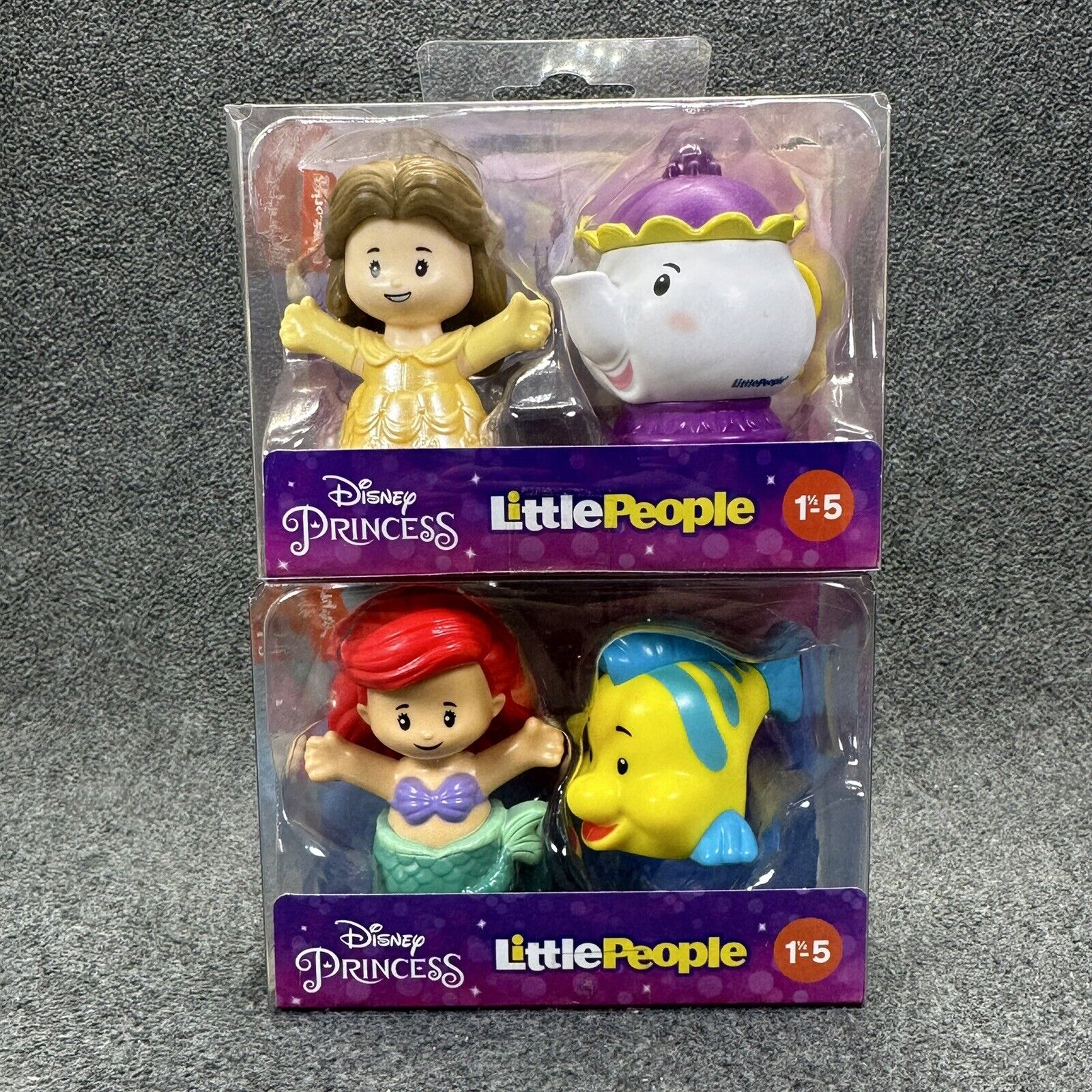 Fisher-Price Little People Disney Ariel, Flounder, Belle & Mrs. Potts Figures