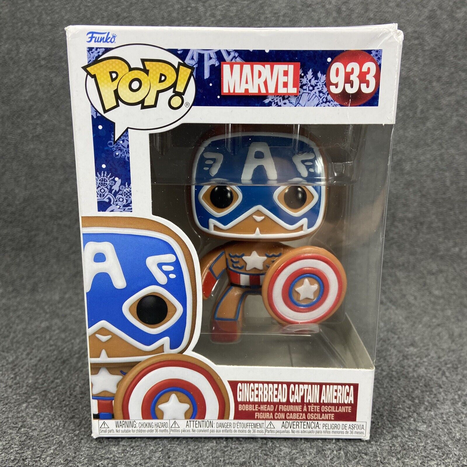 Funko Pop! Holiday Marvel Gingerbread Captain America #933 Vinyl Christmas - New