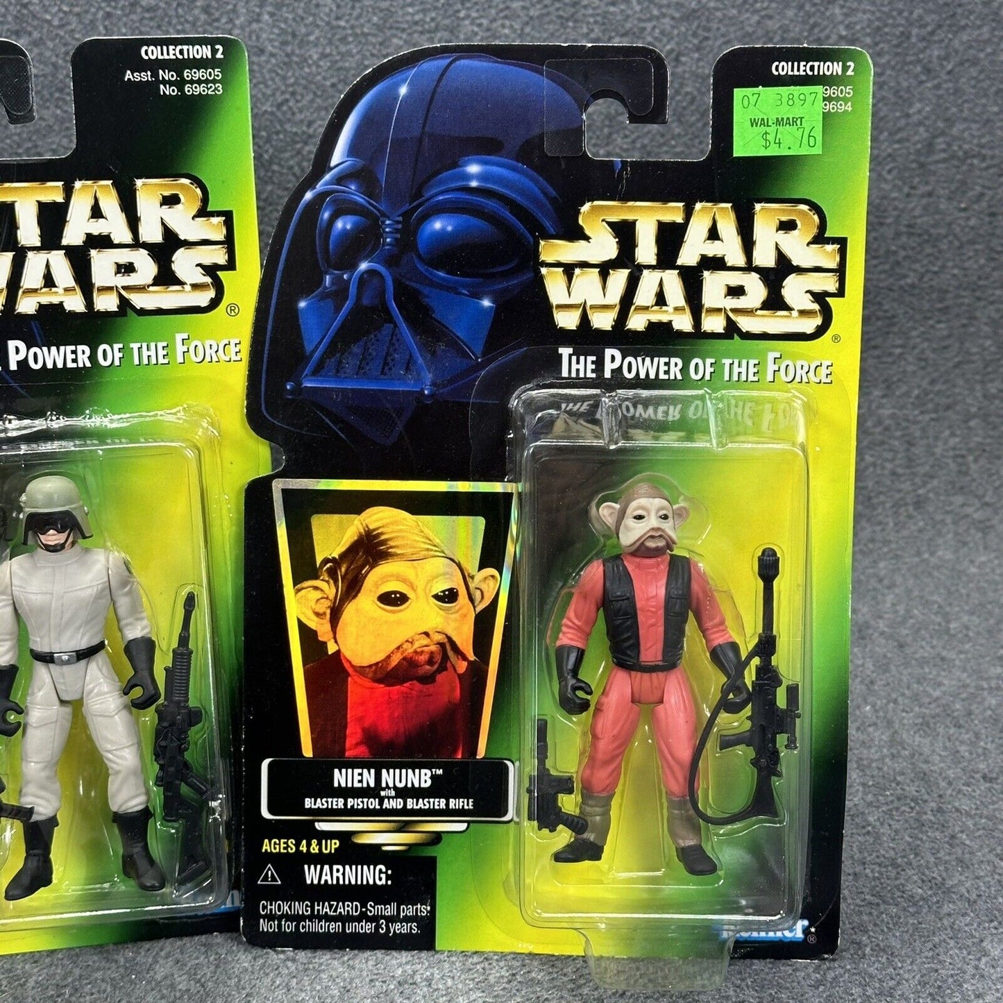 Kenner Star Wars The Power Of The Force Tusken Raider Nien Nunb & AT-ST Driver