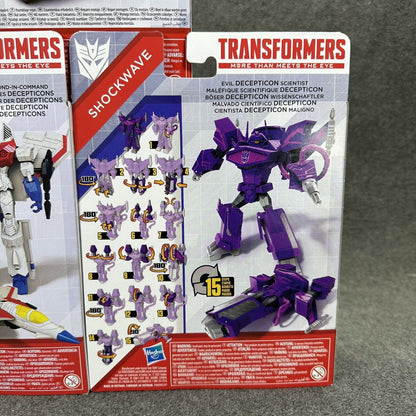 Transformers Authentic Shockwave Optimus Prime & Starscream 7" Action Figures