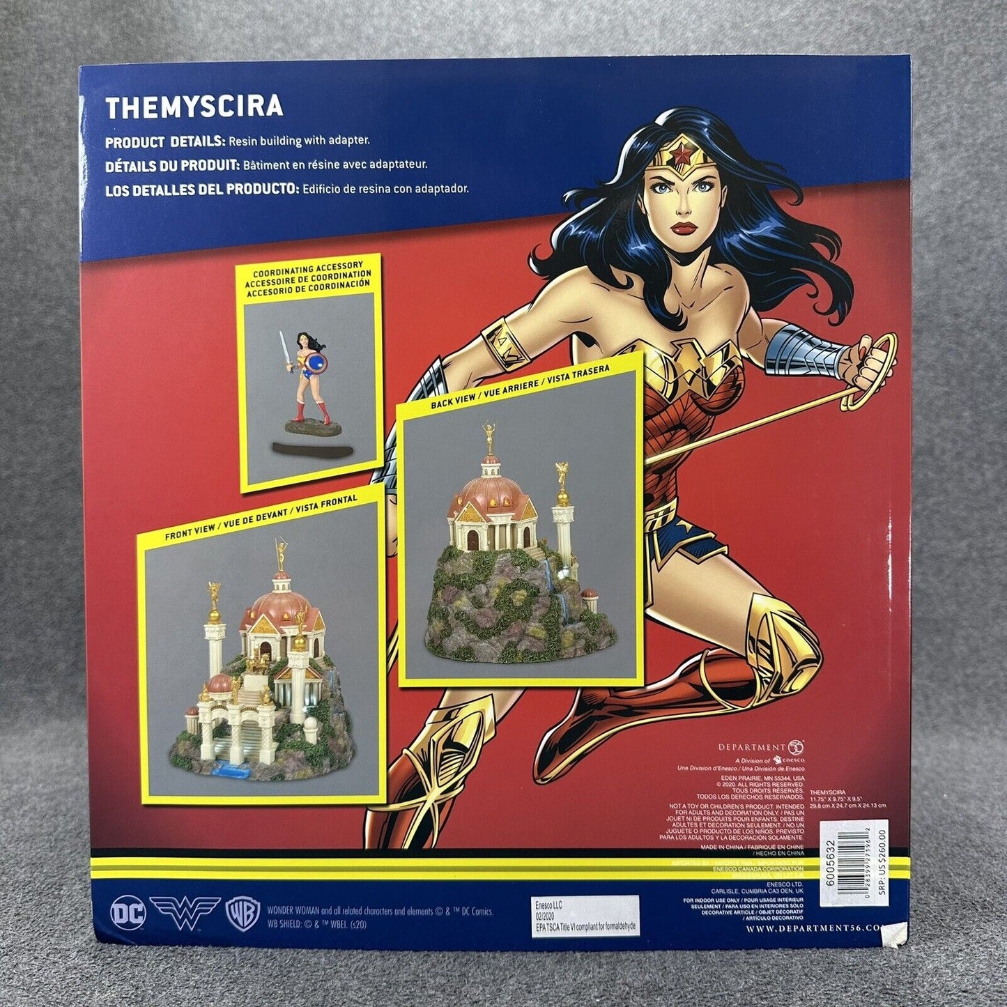 Department 56 DC Comics Wonder Woman Themyscira 11" Statue Diorama w/ Lights New