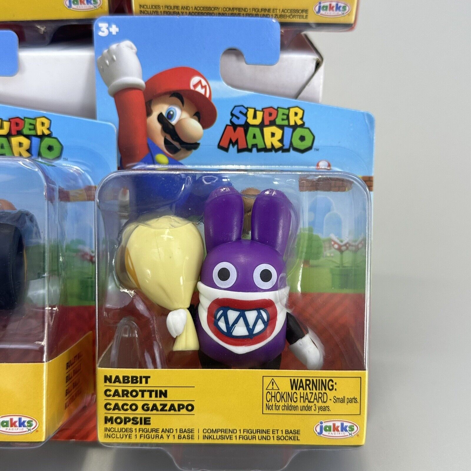 Lot of 4 Super Mario 2.5" Action Figures Waluigi, Wendy, Nabbit & Bullet Bill