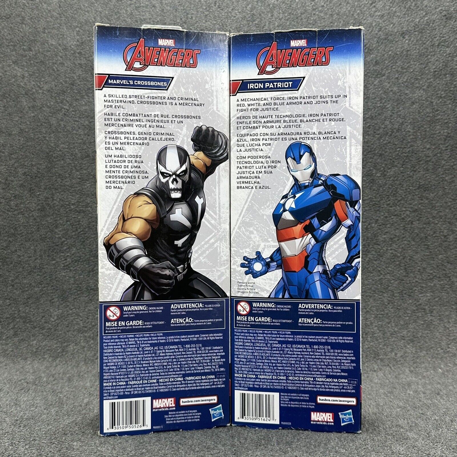 Marvel Titan Hero Series Avengers Iron Patriot & Crossbones 12" Action Figures