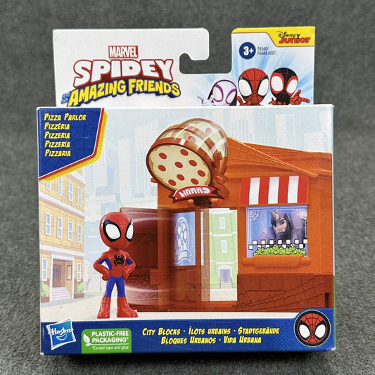 Spidey and His Amazing Friends City Blocks Spidey Pizza Parlor Set - Brand New