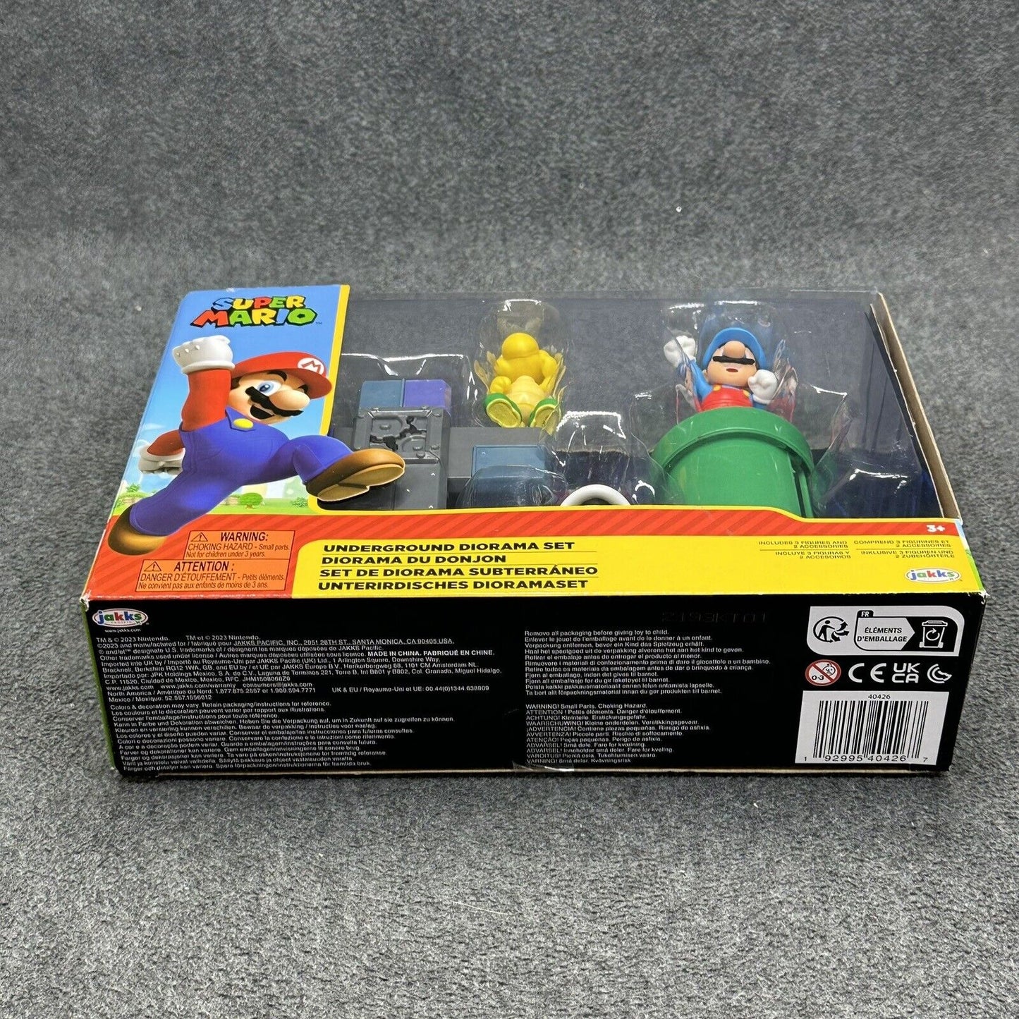 Super Mario Underground Diorama Set w/ Koopa Spike Top & Mario 2.5" Figures New