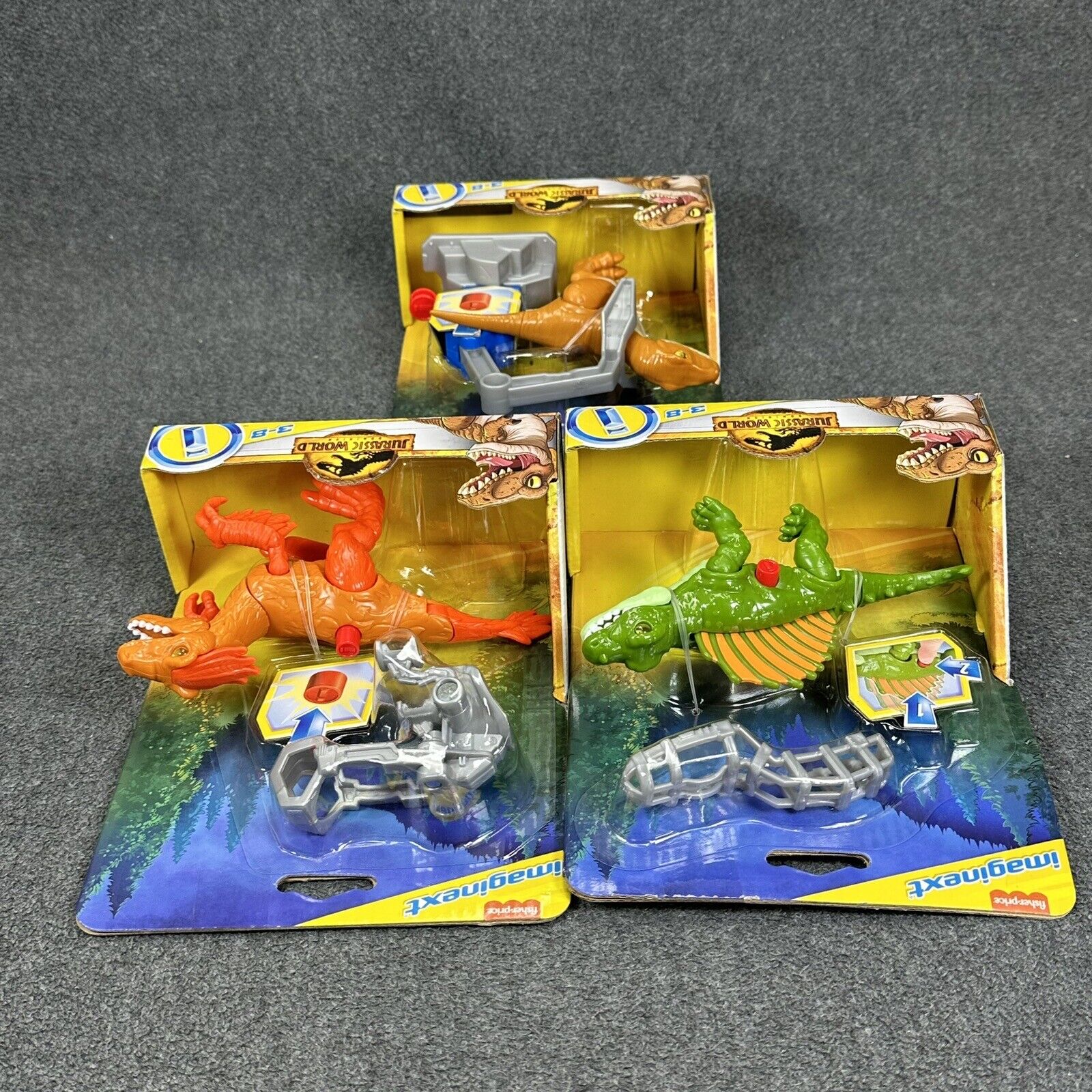 Fisher-Price imaginext Jurassic World Atrociraptor Dimetron & Pyroraptor Figures