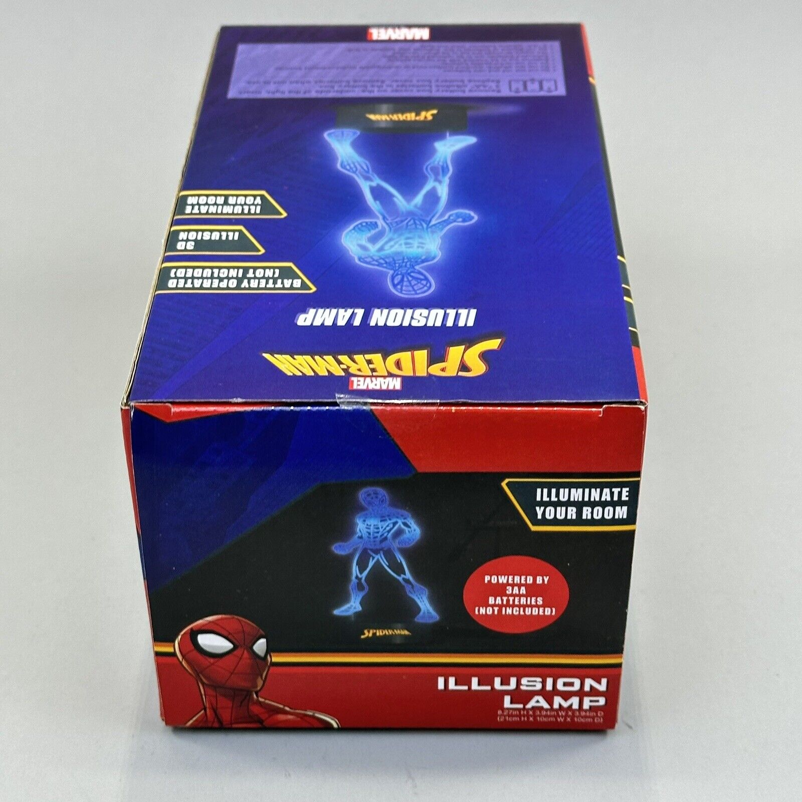 Marvel Spider-Man Small 3D Illusion 8" Tall Lamp Battery Operated - Brand New