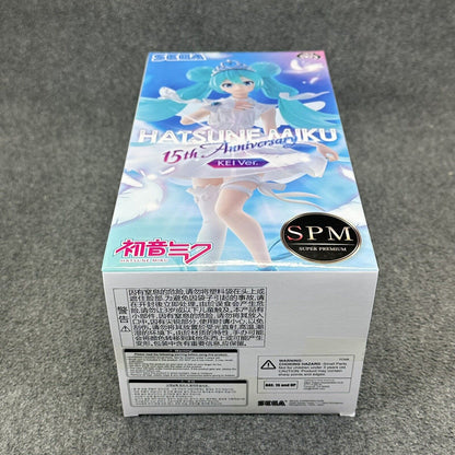 Hatsune Miku 15th Anniversary KEI Ver SPM Prize SEGA Super Premium Statue - New