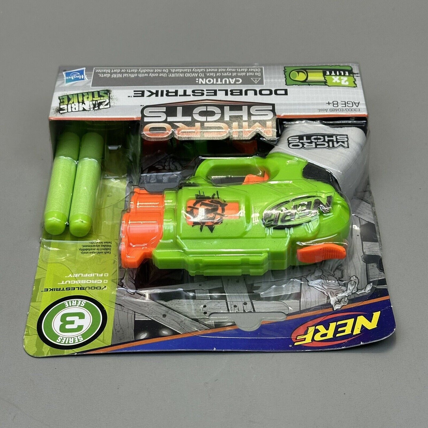 NERF Microshots Zombie Strike Doublestrike Blaster Hasbro - Brand New