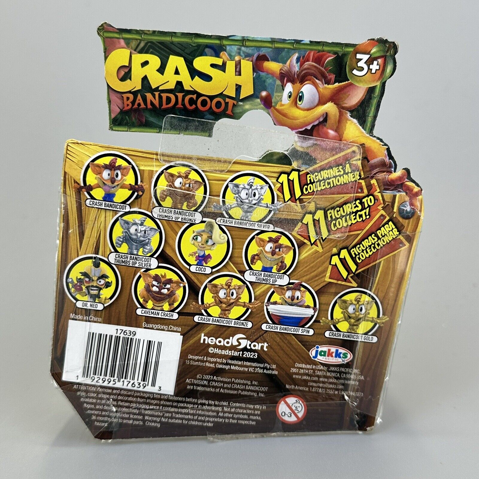 Lot of 4 Crash Bandicoot 2.5" Action Figures Silver, Bronze, Spin Variants Jakks