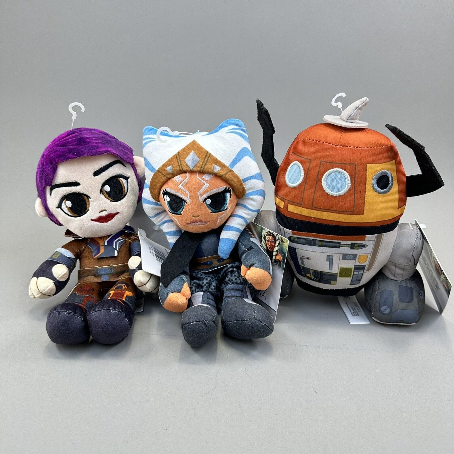 Mattel Star Wars CHOPPER (C1-10P) Ahsoka & Sabine Wren 9" Plushies Bundle - NWT