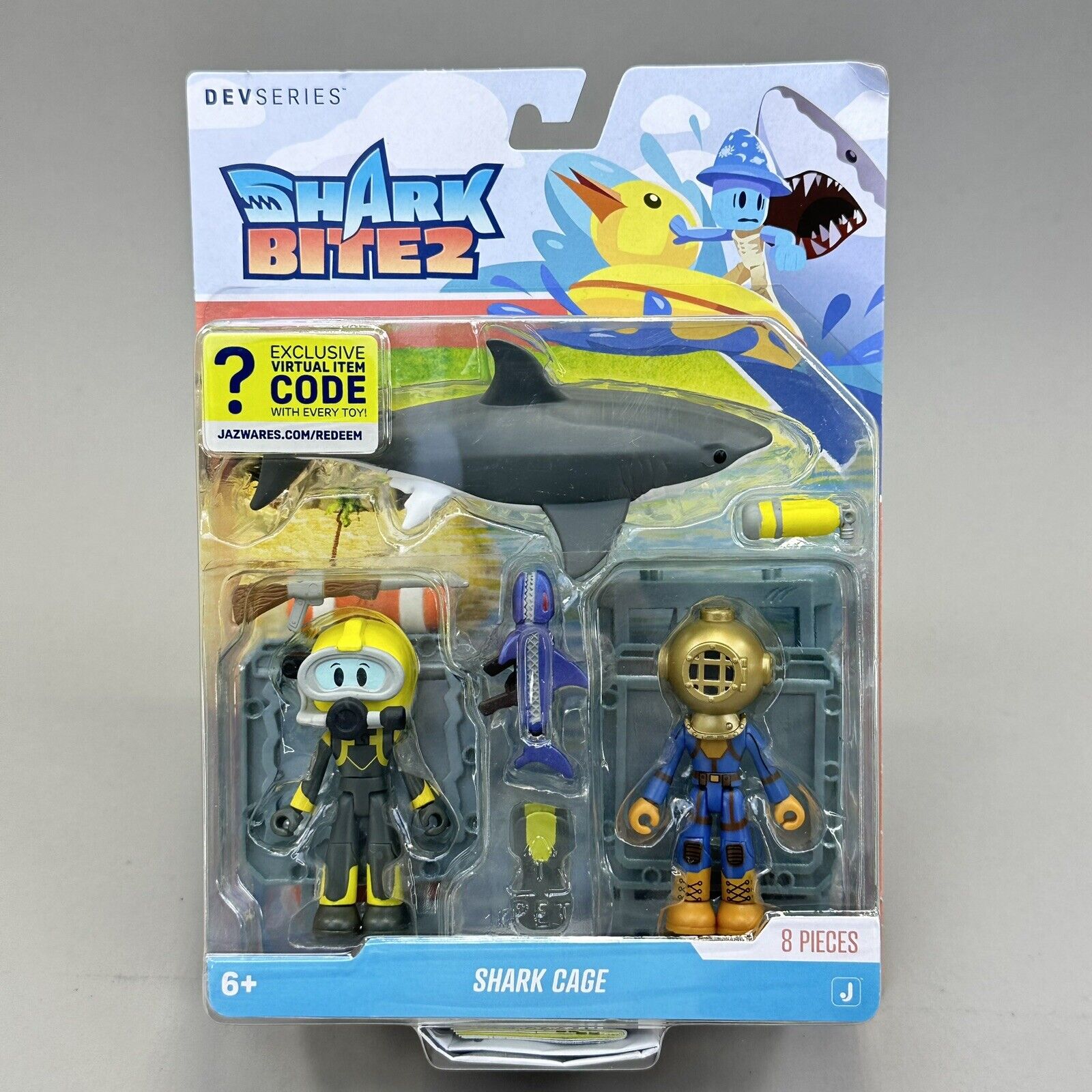 DEVSERIES Game Pack w/ Code Shark Bite 2: Shark Cage Diver Sea Diver 3-Pack New