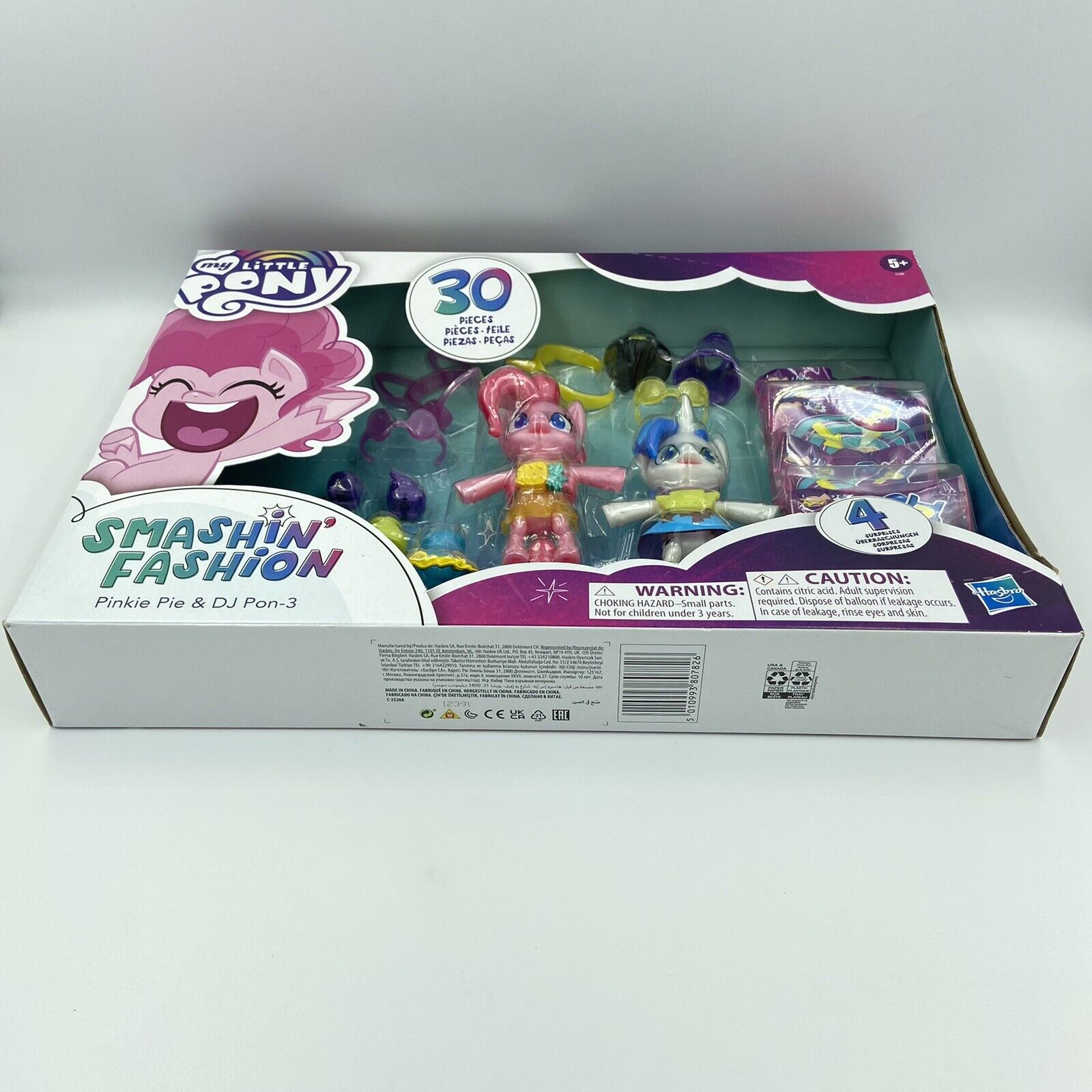 My Little Pony Smashin Fashion Pinkie Pie and DJ Pon-3 Pony Life 30 Pcs. New