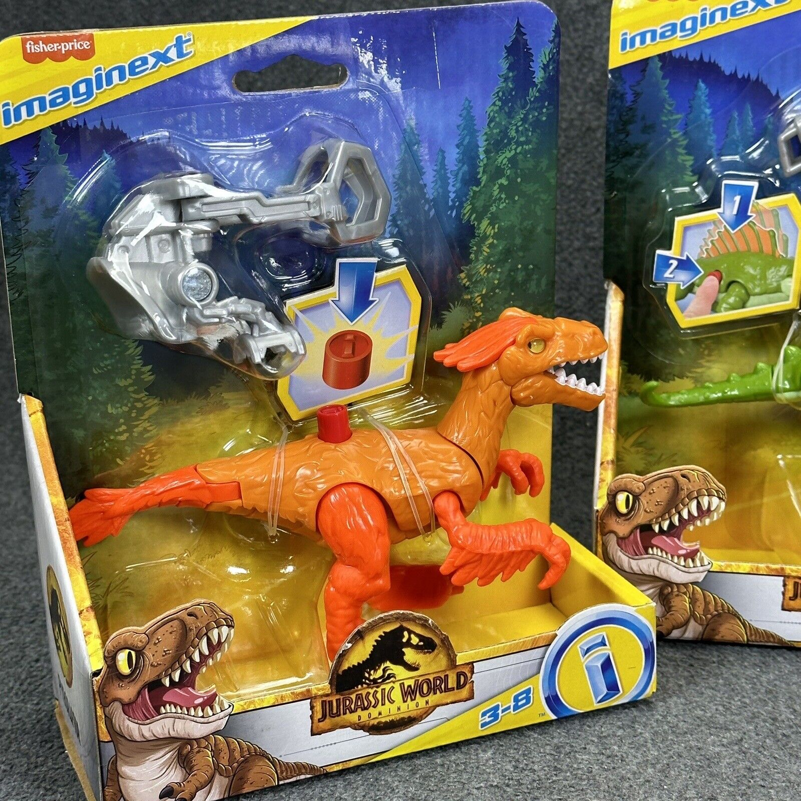 Fisher-Price imaginext Jurassic World Atrociraptor Dimetron & Pyroraptor Figures