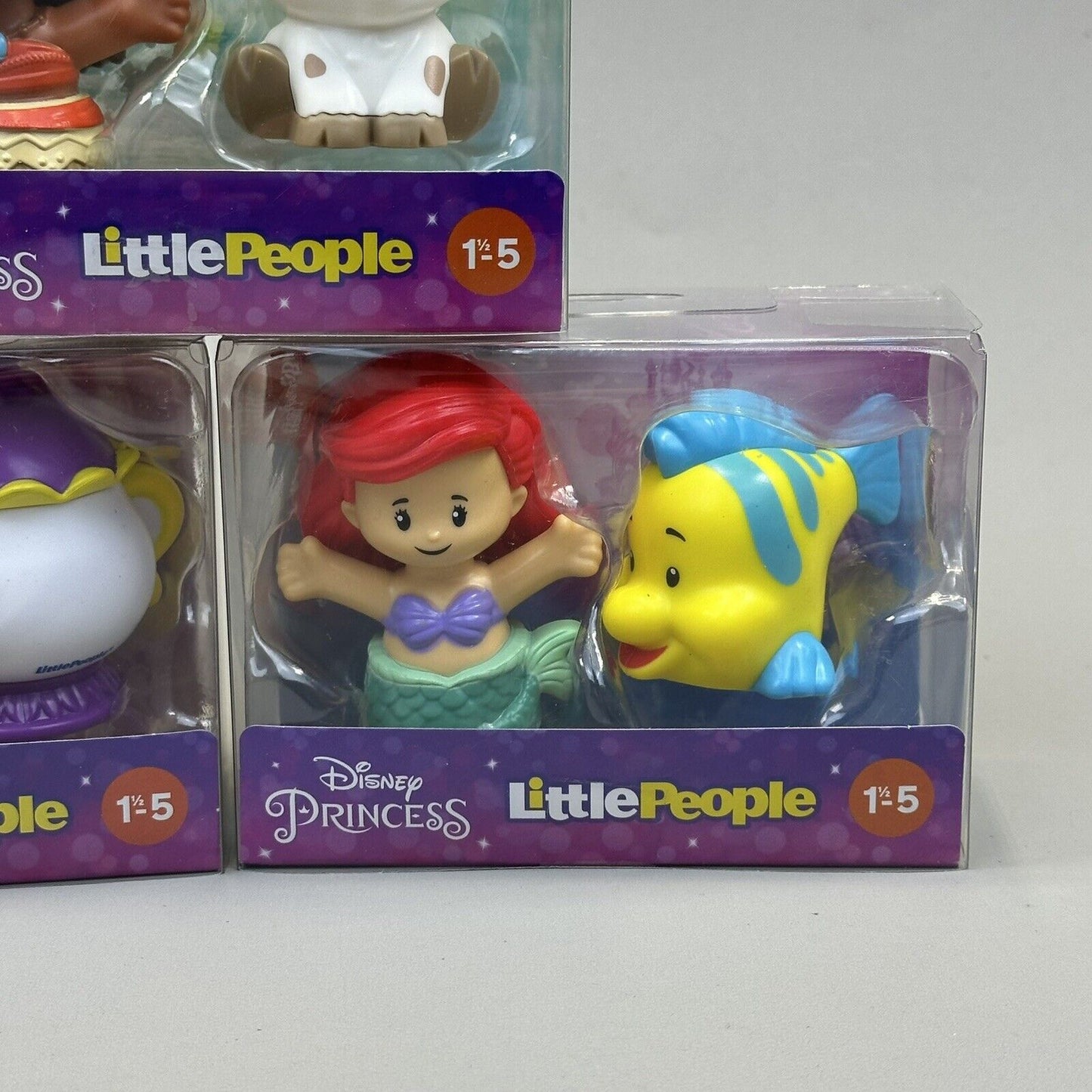 Fisher-Price Little People Disney Ariel, Belle & Moana w/ Companions - Brand New