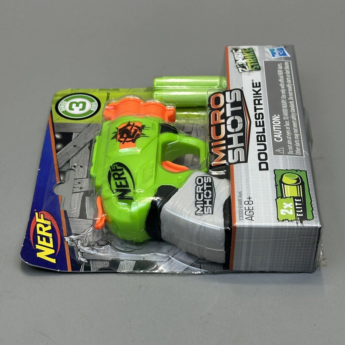 NERF Microshots Zombie Strike Doublestrike Blaster Hasbro - Brand New