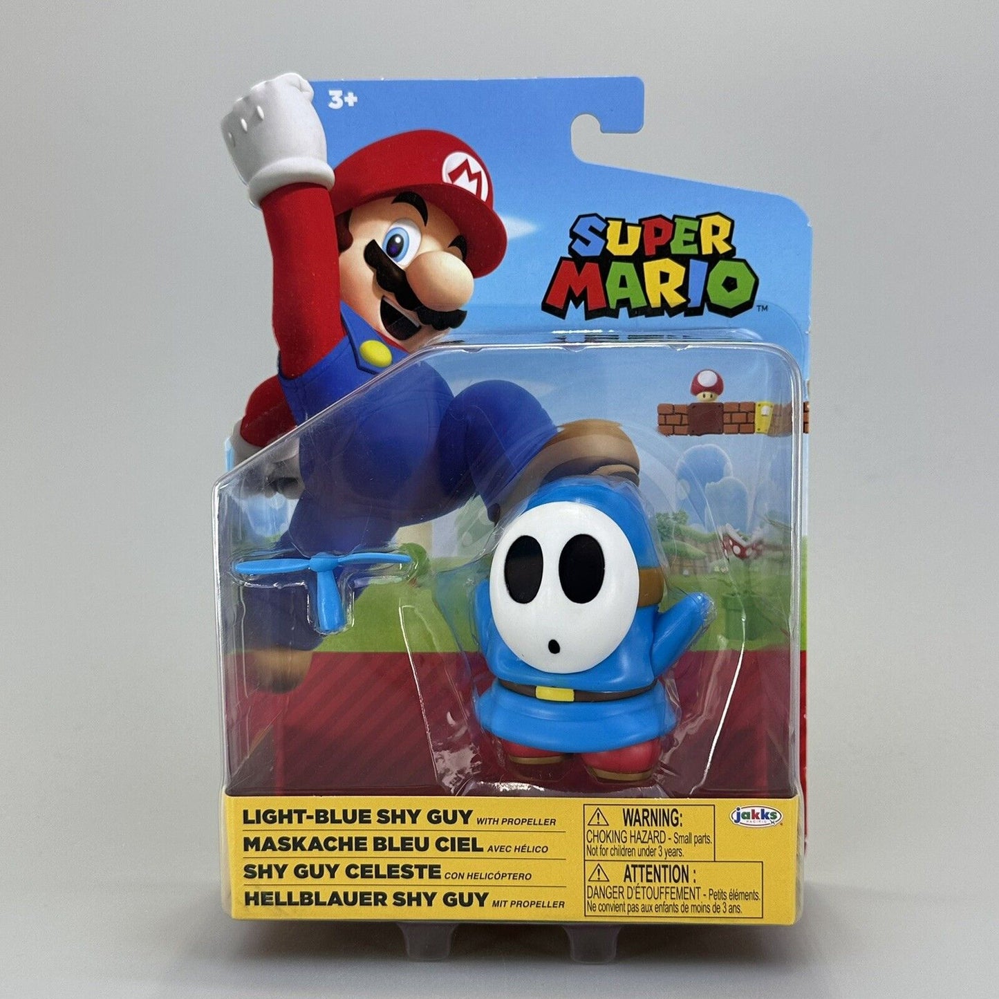 Super Mario Green & Light Blue Shy Guy 4" Action Figures with Accessories - New