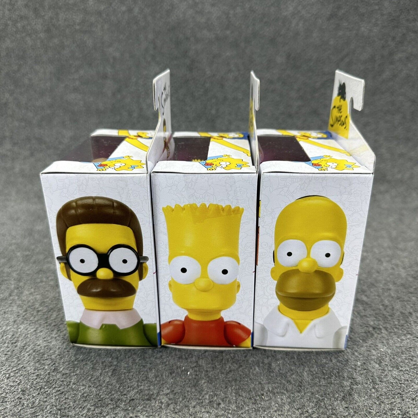 The Simpsons Bundle Homer Bart & Flanders 2.5" Action Figures Jakks - Brand New