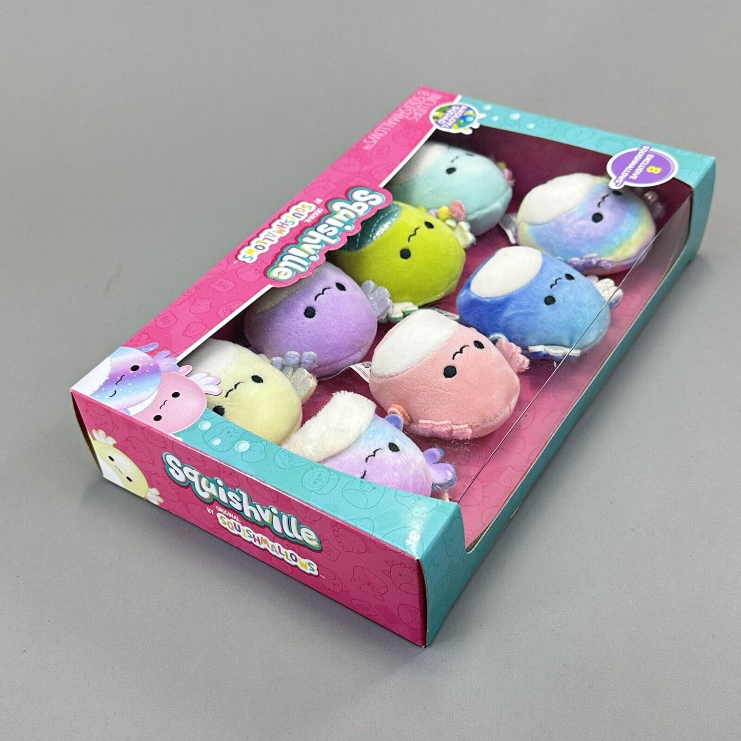 Squishmallows Squishville Axolotl Squad 2" Plush Limited 8-Pk Set - Brand New