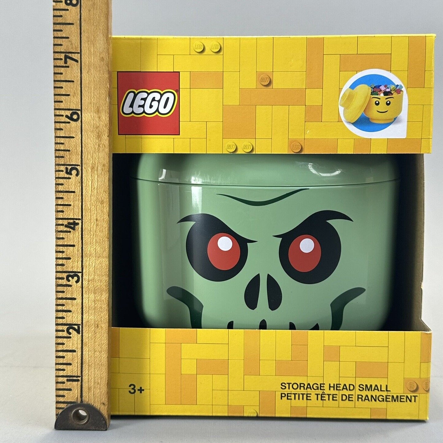 LEGO Green Zombie Storage Head Small Container 7" x 6" - Brand New Ages 3+