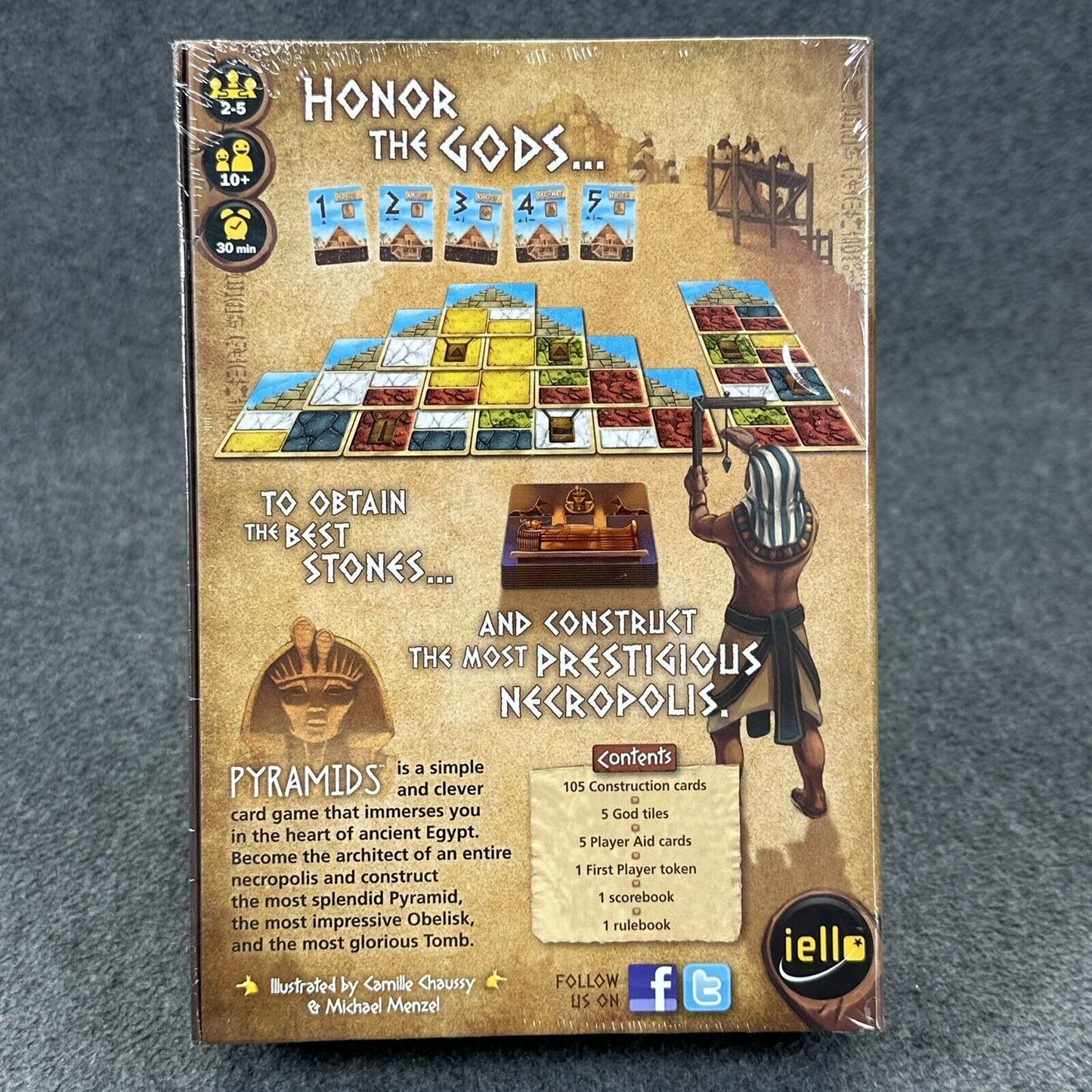 Pyramids Card Game By Iello Ancient Egypt Ages 10+ (2-5 Players) - New & Sealed