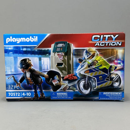 Playmobil City Action Bank Robber Chase Building 32 Pcs Set 70572 - Brand New