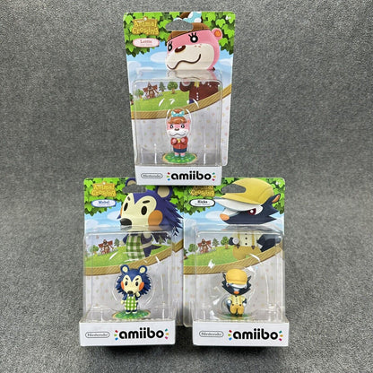 Animal Crossing Amiibo Kicks Mabel & Lotte Figures Lot of 3 Nintendo - Sealed