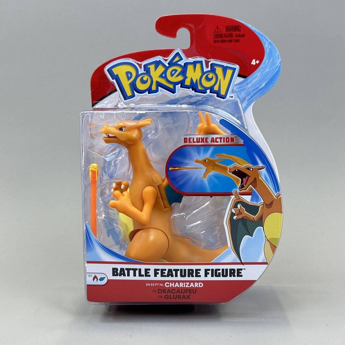 Pokémon Charizard Battle Feature Figure Deluxe 4" Action Figure Jazwares - New