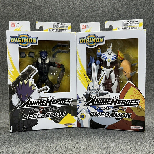 Anime Heroes Digimon Beelzemon & Omegamon 6" Scale Action Figures - New