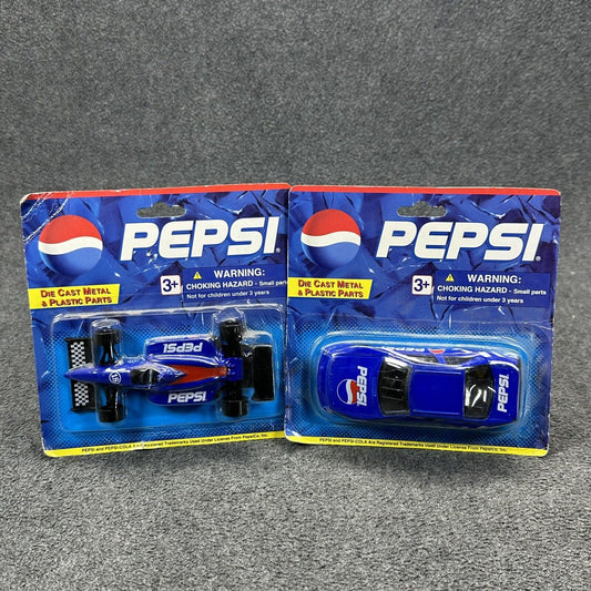 Lot of 2 Vintage Pepsi 4.5" Die-Cast Metal Vehicles by Golden Wheel 1:43 Scale